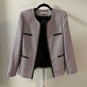 Tahari Pink & Black Tweed Blazer